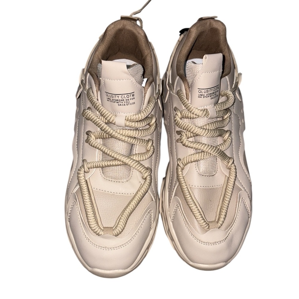 Beige High-Top Sneakers